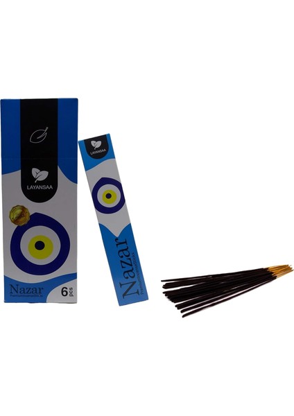 Nazar (Blue Eye) Kokusu Özel Aroma Kokusu Agarbatti Arınma 20 Adet 1 Paket Çubuk Tütsü