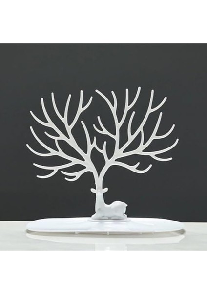 Geyik Tasarımlı Beyaz Takı Standı Yüzük Küpe Kolye Askılığı Mücevher Organizer Askı fiyatları