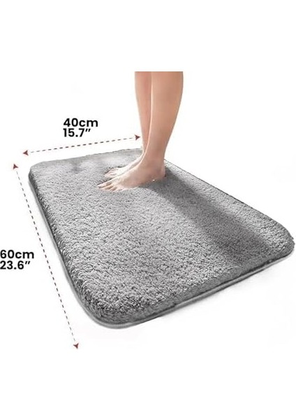 Paspası 40 x 60 cm - Peluş Paspas - Kaymaz Tabanlı Tasarım - Post Model Tasarım - Post Peluş Banyo Paspas - Hediyelik Kaymaz Taban Abdest Paspası (Gri) modelleri