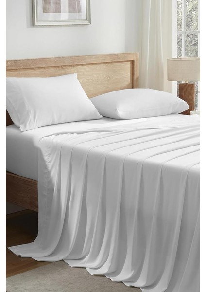 Kişilik Pamuklu Çarşaf Seti 220 x 240 cm Alvaro Beyaz