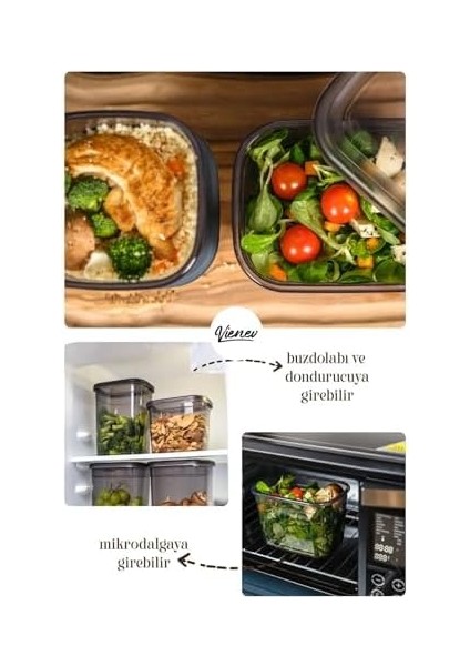 Vienev 24LÜ Beyaz Serigrafi Etiketli Peggy Kare Erzak ve Baharat Full Set 6x(1,75 1,2, 0,55, 0,45) Ant modelleri