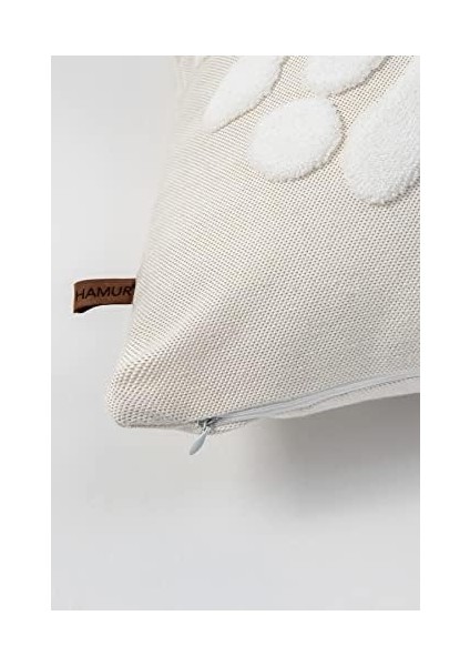 Jakarlı Kırlent 43 x 43 cm Boho Ekru fiyatları