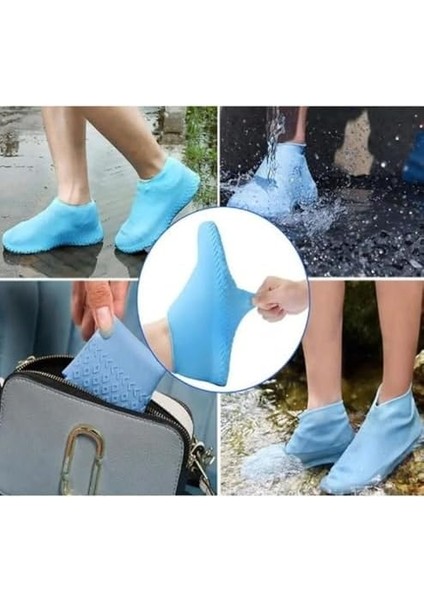 Silikon Ayakkabı Kılıfı, Kaymaz ve Su Geçirmez, Kir Geçirmez, Dayanıklı ve Esnek Tasarım, Çok Amaçlı Kullanım, Yıkanabilir, Yağmurlu ve Çamurlu Havalarda Koruma (Siyah, L / 41-45) fiyatları