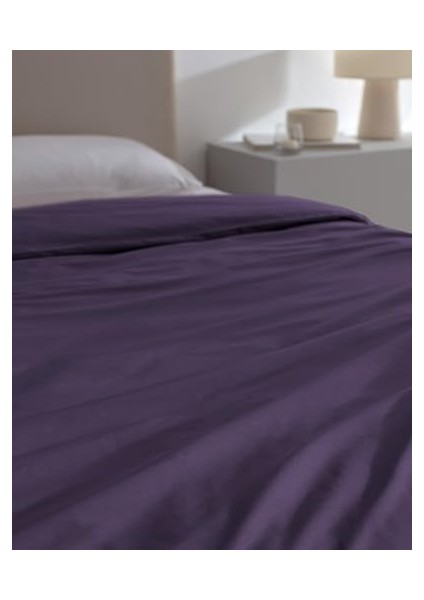 Coco Manon Çift KIŞILIK Pamuk Ranforce Düz Nevresim Mor modelleri