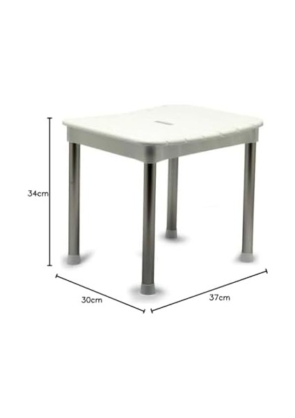 M-KV33-01 Okaliptus Tabure, Maks. 100 kg Kapasite, 37 x 34 x 30 cm , Beyaz fiyatları