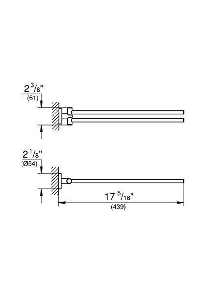 Start Ikili Uzun Havluluk, 439 Mm, Duş, Banyo Aksesuarları, Krom, 41183000 fiyatları