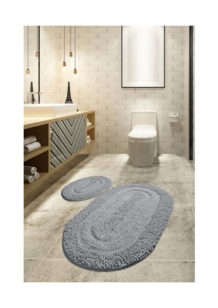 Home Macoroni Gri 2li Set Cotton Banyo Halısı fiyatları