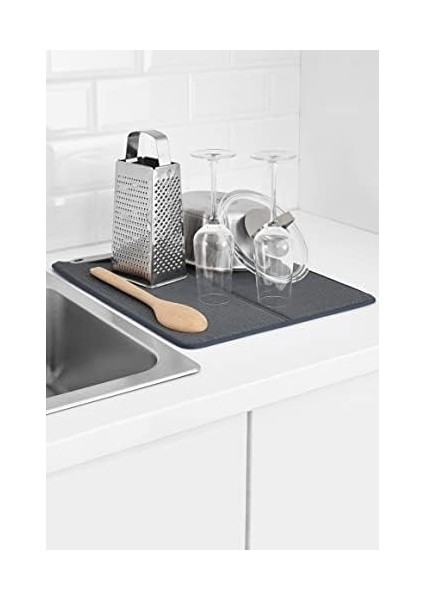 Bulaşık Kurutma Örtüsü Nanofiber Bulaşık Matı Kurulama Bezi Ultra Emici Bulaşık Örtüsü Gri fiyatları