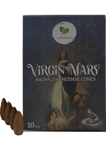 Mary - Meryem Ana - Meditasyon/perfumed Meditation Özel Aromalı Special Collection Geri Akış Normal Boy Backflow Hd Meditation Özel Aromalı Cones Konik Tütsü Paket 10 Adet