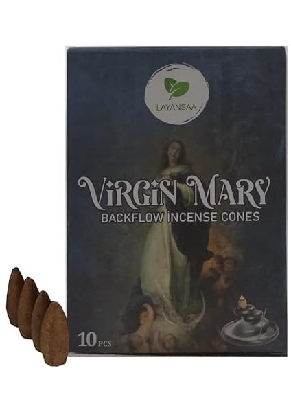 Mary - Meryem Ana - Meditasyon/perfumed Meditation Özel Aromalı Special Collection Geri Akış Normal Boy Backflow Hd Meditation Özel Aromalı Cones Konik Tütsü Paket 10 Adet modelleri