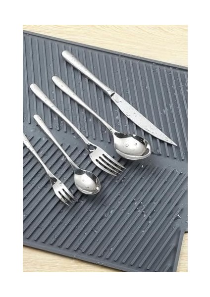 Büyük Boy Antrasit Silikon Su Toplamaz Bulaşık Kurutma Matı Bulaşıklık - Bulaşık Altlığı 44 x 33 cm fiyatları