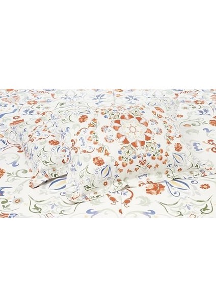 Viola DESENLI Pamuk Saten Nevresim Takımı, Kiremit, Çift Kişilik (Nevresim: 200 x 220 cm /çarşaf: 230 x 260 cm / 2 Adet Yastık Kılıfı: 50 x 70 cm ) modelleri