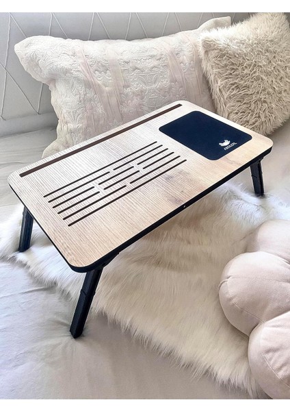 Foldaway Telefon ve Tablet Bölmeli Katlanır Ayaklı Laptop Sehpası Notebook Bilgisayar Çalışma Masası