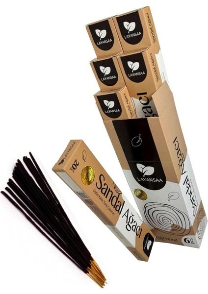 Sandal (Sandal Ağacı) Kokusu Özel Aroma Kokusu Agarbatti Arınma 20 Adet 1 Paket Çubuk Tütsü