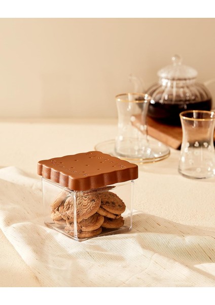 Coco Biscuit Saklama Kabı, Kahverengi, 500 ml