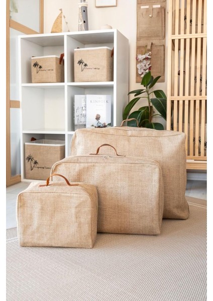 Bee Orta Boy Jüt Baza Altı Yastık Yorgan Kazak Hurcu 48 x 30 x 18 cm