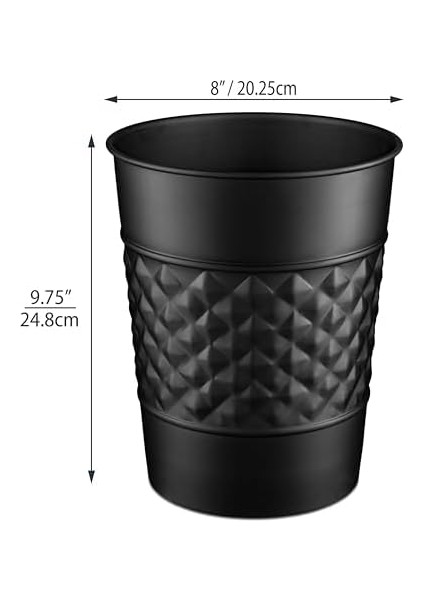 Abode El Yapımı Metal Geometrik Kabartmalı Siyah Çöp Sepeti Çöp Kutusu modelleri