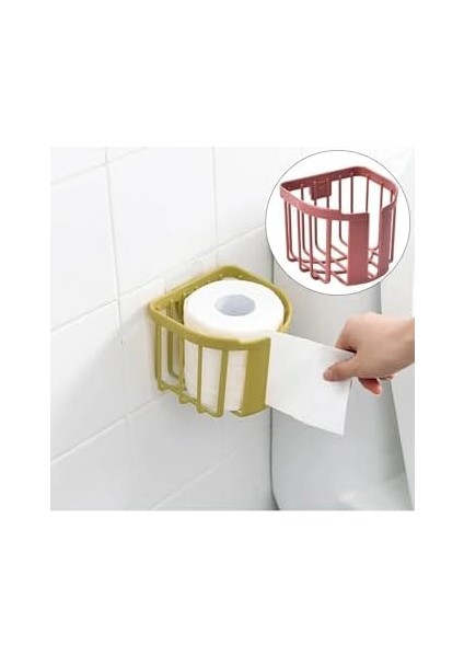 Wc Kağıdı Için Pratik Kolay Monte Edilebilen Yapışkanlı Çok Fonksiyonlu Beyaz Banyo Organizeri