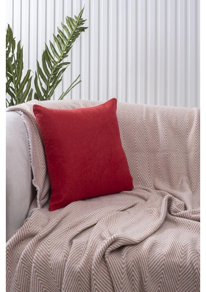 Home Kırmızı Sade Panorama Kırlent Kılıfı Çok Farklı Renk Seçeneğiyle, 50 x 50