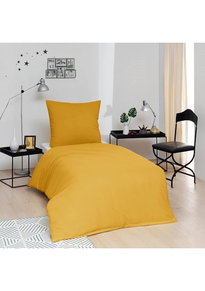 Tek Kişilik Ranforce Nevresim Seti Sarı