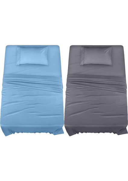 2 Adet Tek Kişilik Lastikli Çarşaf ve Yastık Kılıfı Seti (Karışık Renk)