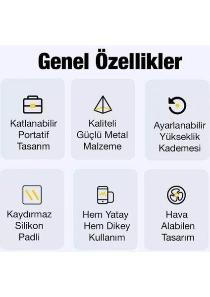 Portatif Katlanabilir Yükseklik Ayarlı Laptop Standı Laptop Sehpası Ayarlanabilir Tasarım fiyatları