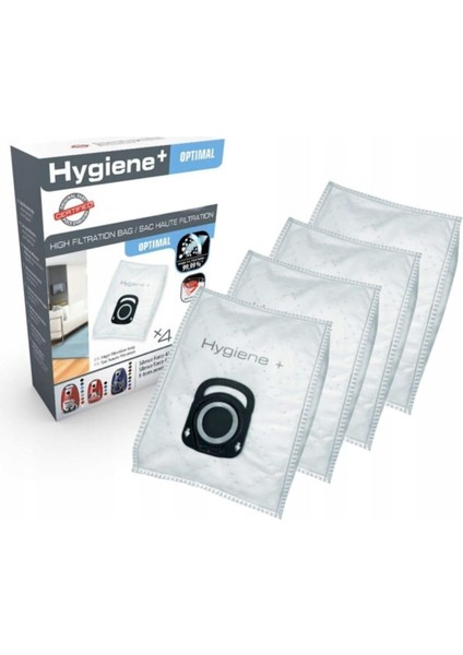 Rowenta Uyumlu Hygiene 4'lü Kutulu Toz Torbası, 20X20X20