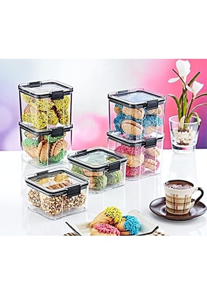 Akrilik Kilitli Kare Saklama Kabı 700 ml 3 Adet, 700 ml 3'lü Kilitli Saklama Kabı | Güvenli ve Pratik Akrilik Kilitli Kare Saklama Kabı 700 ml - 3'lü Set ile Eşyalarınızı Düzenleyin!