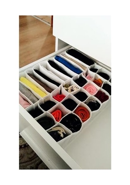 2 Adet - 31 Bölmeli Çekmece Dolap Içi Düzenleyici Organizer Beyaz fiyatları