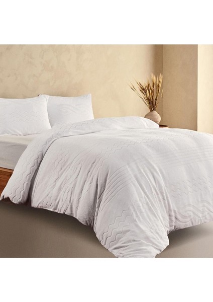 Claire Mariam Tek Kişilik Nevresim Seti Kırık Beyaz