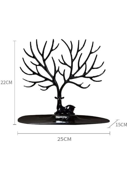 Geyik Tasarımlı Takı Standı, Yüzük, Küpe, Kolye Askılığı, Şık Mücevher Organizer, Estetik ve Dayanıklı Tasarım (Siyah) fiyatları