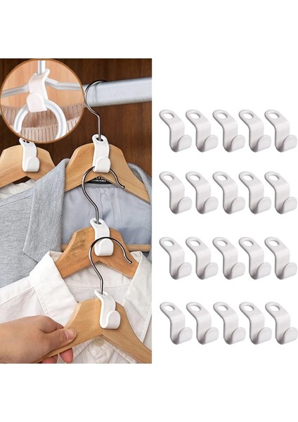 Home 10 Adet Askı Çoğaltıcı Kanca Seti, Dolap Düzenleyici, Giysi Askılarını Çoğaltma ve Mekan Tasarrufu Sağlayıcı, Gardırop ve Dolaplar Için Pratik Çözüm