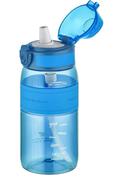Fiftyfifty Pipetli(Isırılamaz) 440 Ml Silikon Gövde Tritan Su Matarası
