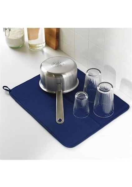 Bulaşık Kurutma Matı 44 x 36 cm Yıkanabilir ve Dayanıklı-Mavi modelleri