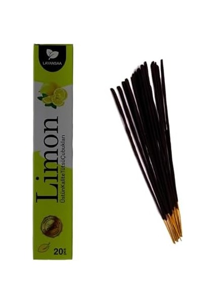 Lemon (Limon) Kokusu Özel Aroma Kokusu Agarbatti Arınma 20 Adet 1 Paket Çubuk Tütsü