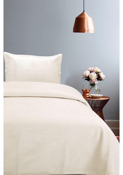 Tek Kişilik Yatak Örtüsü Takımı - Krem