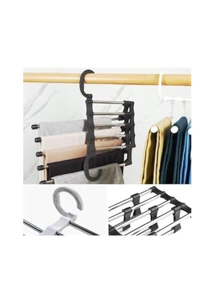 Hareketli Dolap Içi Pantolon Kravat Şal Askı Sistemi Düzenleyici Katmanlı Askılık Organizer Gri modelleri