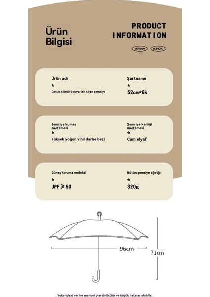 Yaz Açık Çocuk Yuvarlatılmış Rulo Uzun Saplı Şemsiye (Yurt Dışından) indirimleri
