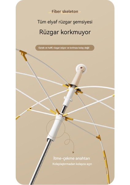 Yaz Açık Çocuk Yuvarlatılmış Rulo Uzun Saplı Şemsiye (Yurt Dışından)