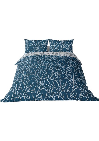 Queen Size Saten Nevresim Seti Lacivert