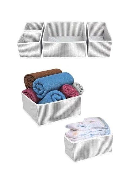 4'lü Çekmece Düzenleyici Kutu Seti - Çizgili fiyatları