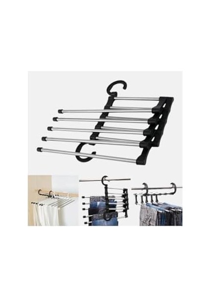 Askısı Hareketli Dolap Içi 2 Katlı Katlanabilir 5'li,pantolon,kravat,etek,şal,elbise Için Organizer Askı fiyatları