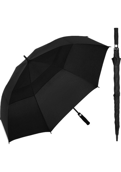 135CM Nefes Alabilen Golf Erkek Düz Şemsiye (Yurt Dışından)