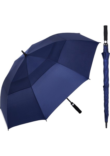 135CM Nefes Alabilen Golf Erkek Düz Şemsiye (Yurt Dışından)