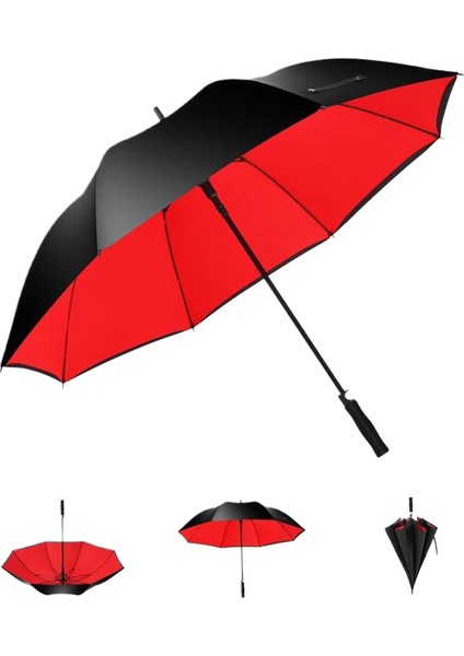 135CM Nefes Alabilen Golf Erkek Düz Şemsiye (Yurt Dışından)