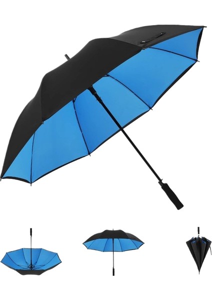 135CM Nefes Alabilen Golf Erkek Düz Şemsiye (Yurt Dışından)