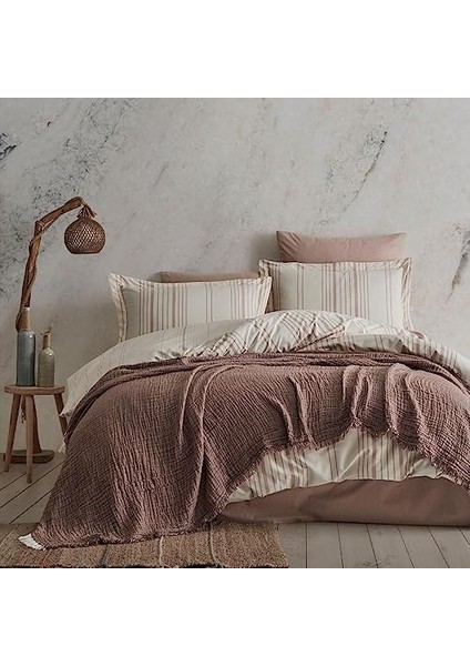 | Tissou | Çift KIŞILIK Pamuklu Muslin Pike Yatak Örtüsü Kahve modelleri