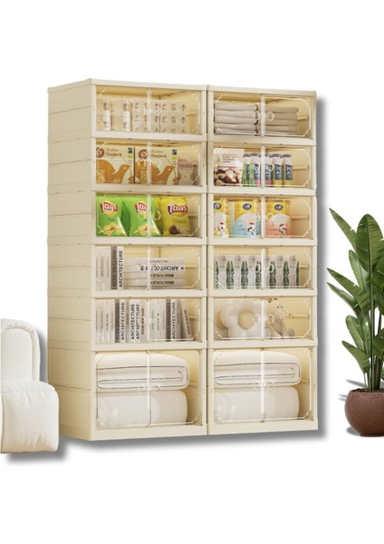 Raflı Çok Amaçlı, Geniş, Katlanabilir Dolap, Ayakkabılık ve Raf