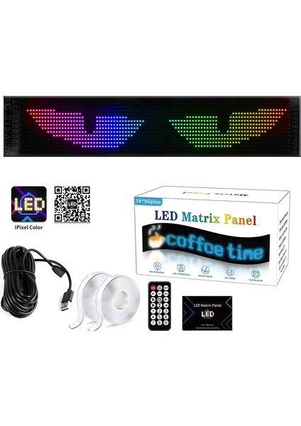 16X96 Plus Matrix LED Panel Cama Yapışan Telefon Kontrollü LED Lamba