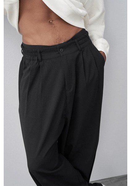 Baggy Fit Kumaş Pantolon - Siyah fiyatları